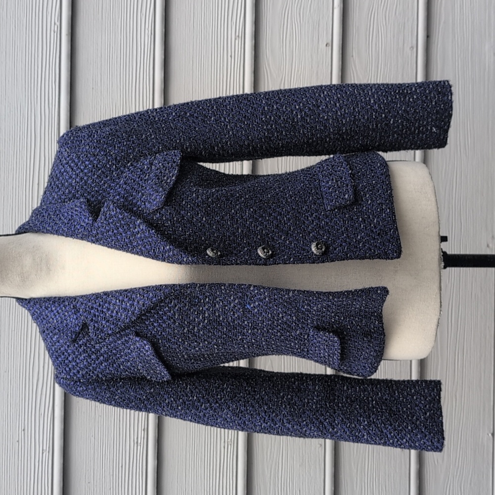 Carlisle Women's Tweed Navy Blazer Jacket  | Vintage Tweed Suit Blazer Jacket - Picture 2 of 13